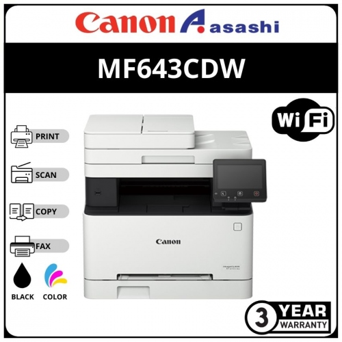Canon MF643CDW Imageclass AIO Color Laser Printer (Duplex Print,Scan,Copy & Wireless)