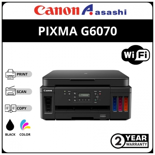Canon G6070 A4 Ink Efficient Printer (Print,Scan,Copy,Duplex Printing,Wifi Direct) 2 Yrs Warranty or 30,000pages whichever comes first