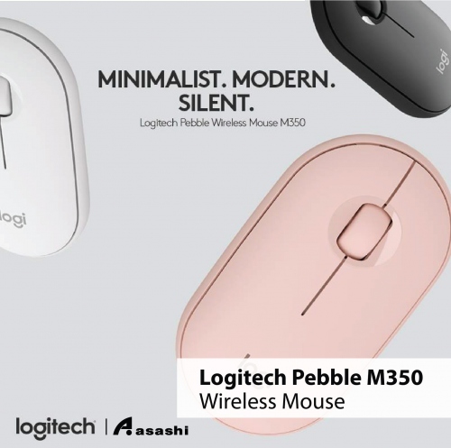 Logitech Pebble M350 Silent Bluetooth Mouse - Off White