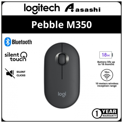 Logitech Pebble M350 Silent Bluetooth Mouse - Graphite