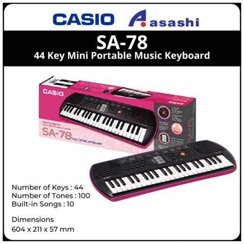 Casio SA-78 44 Key Mini Portable Music Keyboard
