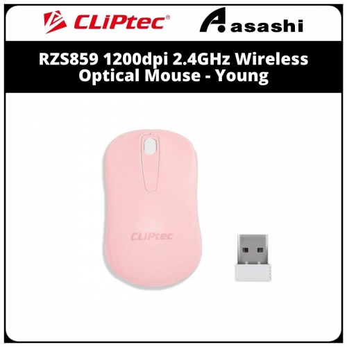 Cliptec RZS859 (Pink) 1200dpi 2.4GHz Wireless Optical Mouse - Young