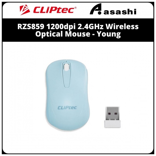 Cliptec RZS859 (Blue) 1200dpi 2.4GHz Wireless Optical Mouse - Young