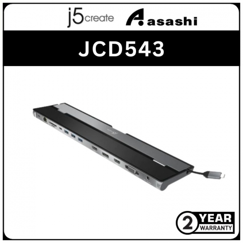 J5Create JCD543 USB-C Triple Display Docking Station (2 yrs Limited Hardware Warranty)