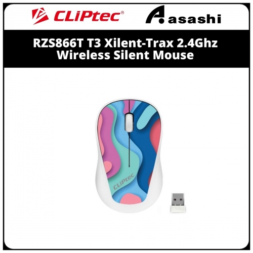 CLiPtec RZS866T T3 Xilent-Trax 2.4Ghz Wireless Silent Mouse (6 month Limited Hardware Warranty)