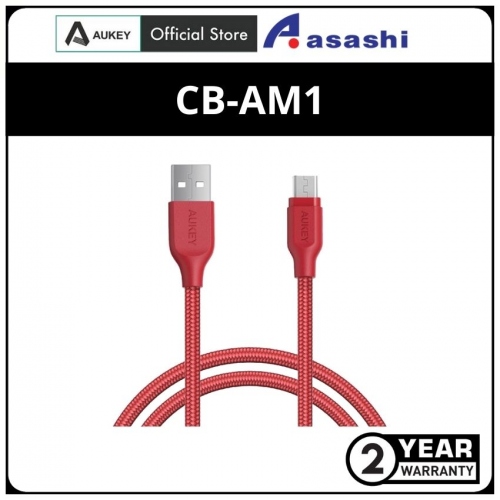 AUKEY CB-AM1 Red High Performance Nylon Micro USB Cable 1.2 meter