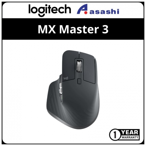 Logitech MX Master 3 MX3 Advanced Wireless Mouse - Graphite - 2.4GHZ/BT (910-005698)