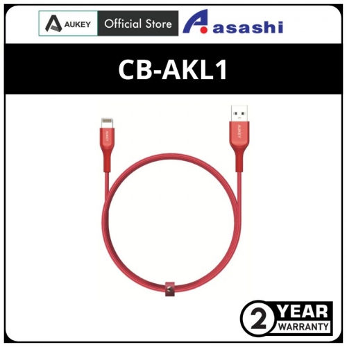 AUKEY CB-AKL1 (Red) MFI USB A To Lightning Kevlar Cable - 1.2 Meter
