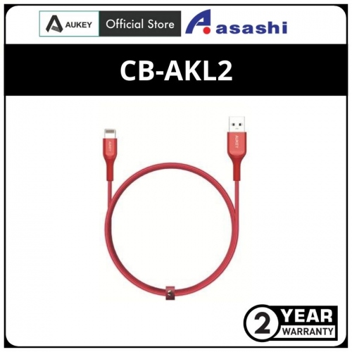 AUKEY CB-AKL2 (Red) MFI USB A To Lightning Kevlar Cable - 2 Meter