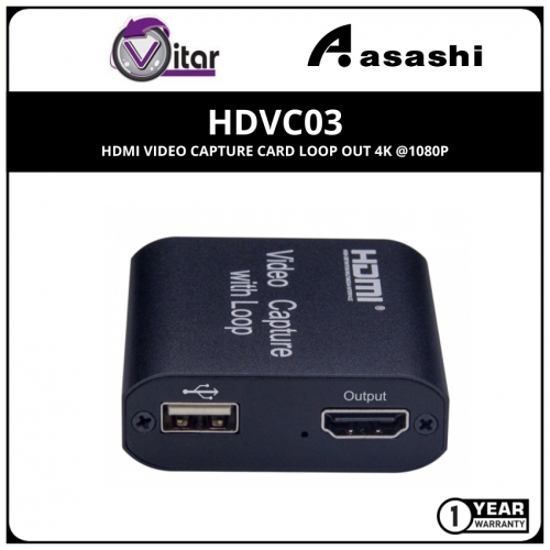 Vitar HDVC03 HDMI Video Capture Card Loop Out 4K @1080P