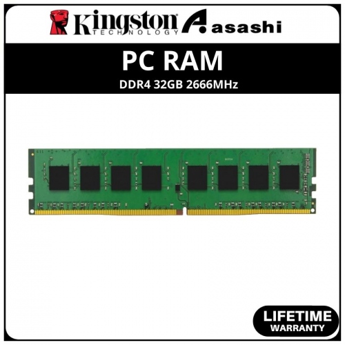 Kingston DDR4 32GB 2666MHz Value PC Ram - KVR26N19D8/32