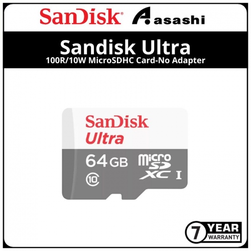 Sandisk Ultra (SDSQUNR-064G-GN3MN) 64GB 100R/10W MicroSDHC Card-No Adapter