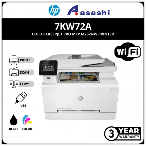 HP Color LaserJet Pro MFP M282NW Printer Print,Scan,Copy,Network,Wireless (7KW72A)