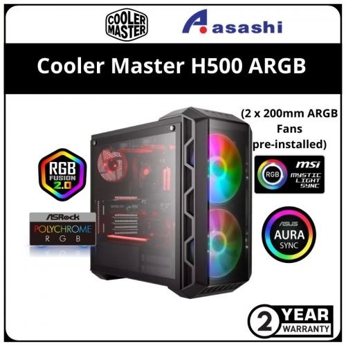 Cooler Master H500 ARGB Mid Tower ATX Casing (2 x 200mm ARGB Fan)