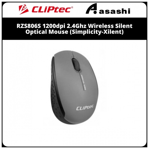 CLiPtec RZS806S 1200dpi 2.4Ghz Wireless Silent Optical Mouse (Simplicity-Xilent) GREY