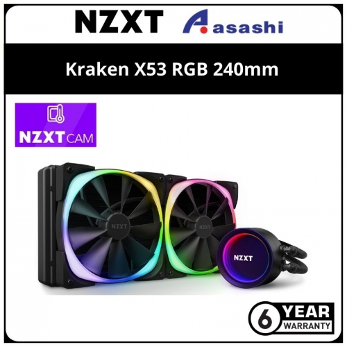 NZXT Kraken X53 RGB 240mm Liquid Cooler with Aer RGB Fans