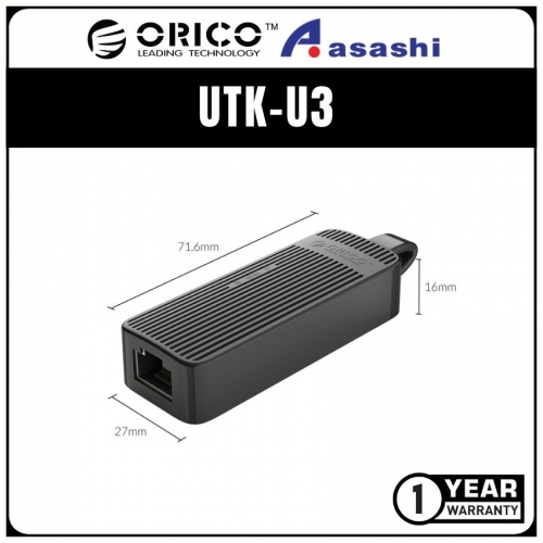 ORICO UTK-U3 USB 3.0 to RJ45 1000Mbps Gigabit Ethernet port