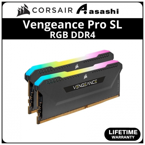 Corsair Vengeance Pro SL Black RGB DDR4 32GB(2x16GB) 3200MHz CL16 XMP Support Performance PC Ram - CMH32GX4M2E3200C16