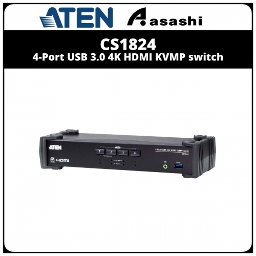 ATEN CS1824 4-Port USB 3.0 4K HDMI KVMP™ Switch with Audio Mixer Mode