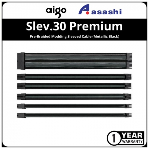 Slev.30 Premium Pre-Braided Modding Sleeved Cable (Metallic Black)
