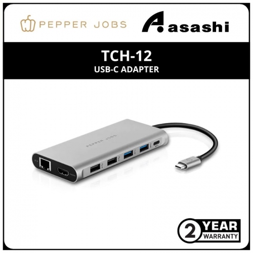 Pepper Jobs TCH-12 12-in-1 Multiport USB-C Adapter & Network HUB Adapter & PD (2yrs Manufacturer Warranty)