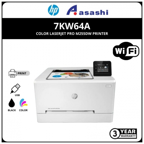 HP Color LaserJet Pro M255DW Printer (Print, Duplex, Network, Wireless)
(7KW63A) (Online Warranty Registration 1+2 Yrs)