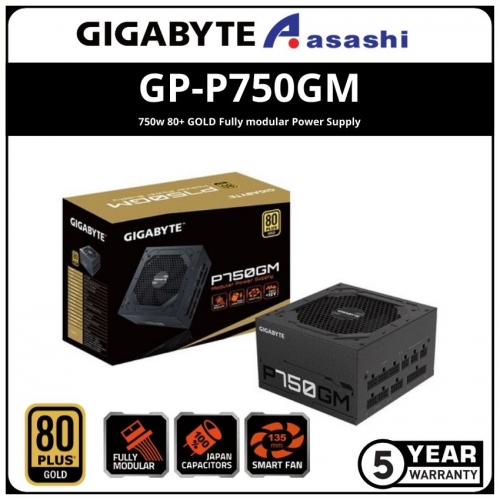 GIGABYTE GP-P750GM 750w 80+ GOLD Fully modular Power Supply (5 Years Warranty)