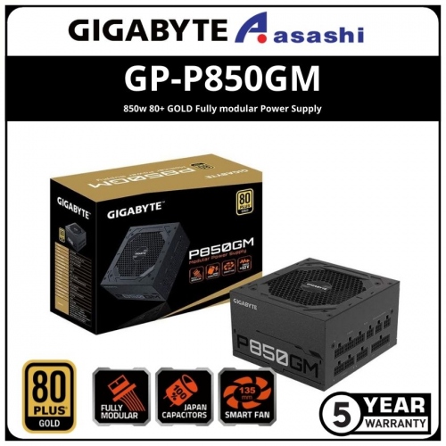 GIGABYTE GP-P850GM 850w 80+ GOLD Fully modular Power Supply (5 Years Warranty)