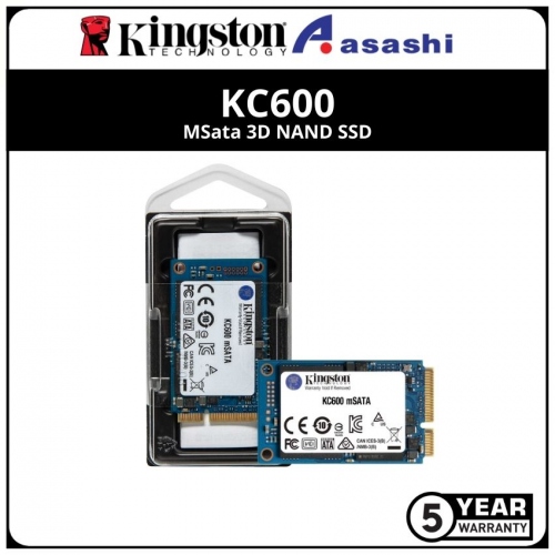 Kingston KC600 256GB MSata 3D NAND SSD (Up to 520MB/s Read & 500MB/s Write)