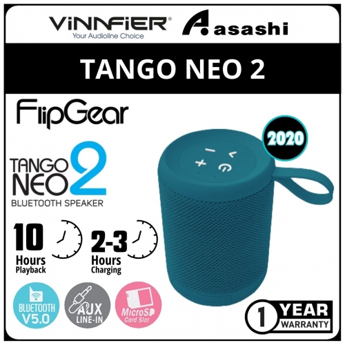 Vinnfier Tango Neo 2 (Blue) Portable Bluetooth Speaker, MicroSD Card Slot and Aux Line in For Phone - 1Y
