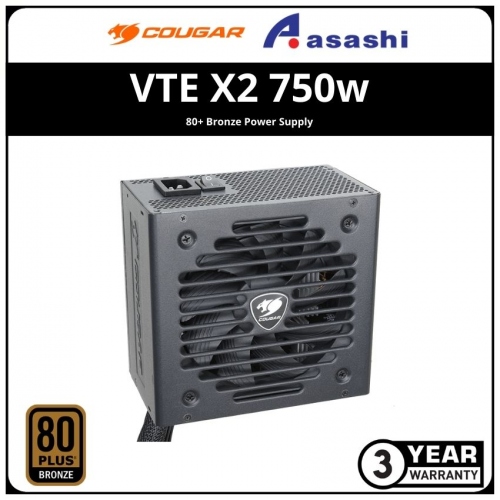 COUGAR VTE X2 750w 80+ Bronze Power Supply (3 Years Warranty)
