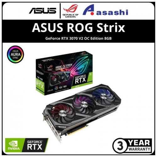 ASUS ROG STRIX GeForce RTX 3070 V2 OC Edition 8GB GDDR6 with LHR Graphic Card (ROG-STRIX-RTX3070-O8G-V2-GAMING)