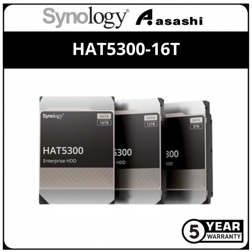 Synology HAT5300-16T Enterprise 16TB HDD SATA III 6Gb/s 512e 7200 RPM 512MB Cache 3.5