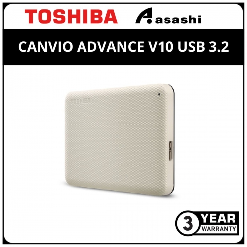 Toshiba Canvio Advance V10 USB 3.2 1TB External HDD Light Beige (HDTCA10AW3AA)