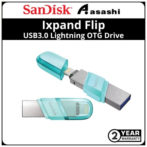 Sandisk Ixpand Flip-Green 64GB USB3.0 Lightning OTG Drive - SDIX90N-064G-GN6NK