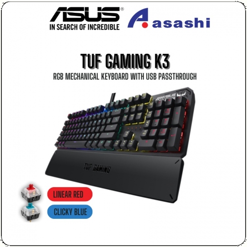 ASUS TUF GAMING K3 RGB Mechanical Gaming Keyboard - Red Switch 2Y