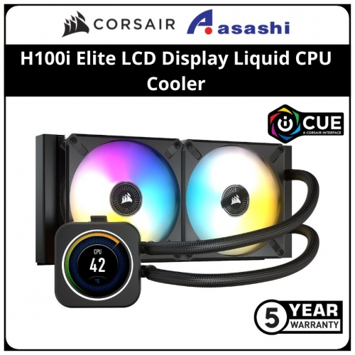 Corsair iCUE H100i Elite LCD Display 240mm Liquid CPU Cooler
