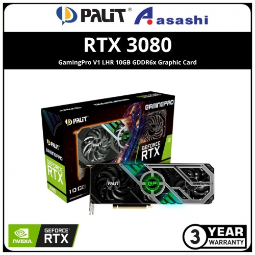 PALIT GeForce RTX 3080 GamingPro V1 LHR 10GB GDDR6x Graphic Card (NED3080019IA-132AA-LHR)
