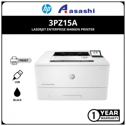 HP Laserjet Pro 400 M406DN Printer (Print/Duplex/Network/1 Year NBD Onsite) 3PZ15A
