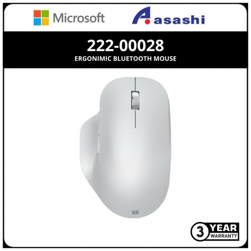 Microsoft 222-00028 Ergonomic Bluetooth Mouse - Glacier (3 yrs Limited Hardware Warranty)
