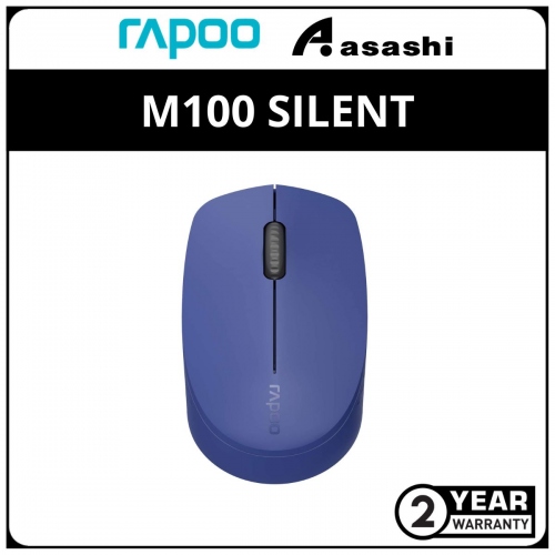Rapoo M100 Silent (Blue) Multi-Mode Wireless Bluetooth 3.0/ 4.0/ wireless 2.4GHz Mouse - 2Y