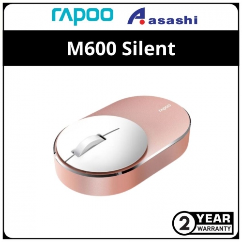 Rapoo M600 (Rose Gold) Silent Multi-mode Wireless Mouse - 2Y