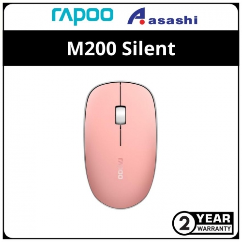Rapoo M200 Silent (Pink) Multi-Mode Wireless Bluetooth 3.0/ 4.0/ wireless 2.4GHz Mouse - 2Y