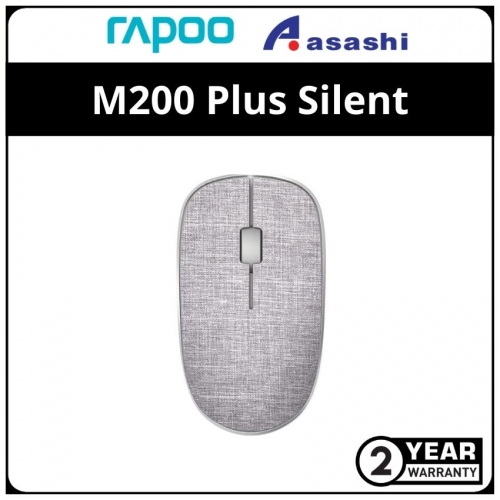 Rapoo M200 Plus Silent (Gray) Fabric Multi-Mode Wireless Bluetooth 4.0/ Wireless 2.4GHz Mouse - 2Y