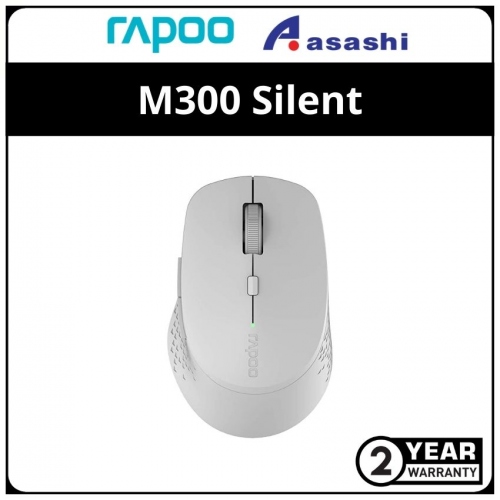 Rapoo M300 Silent (Light Gray) Multi-Mode Wireless Bluetooth 4.0/ Wireless 2.4GHz Mouse - 2Y