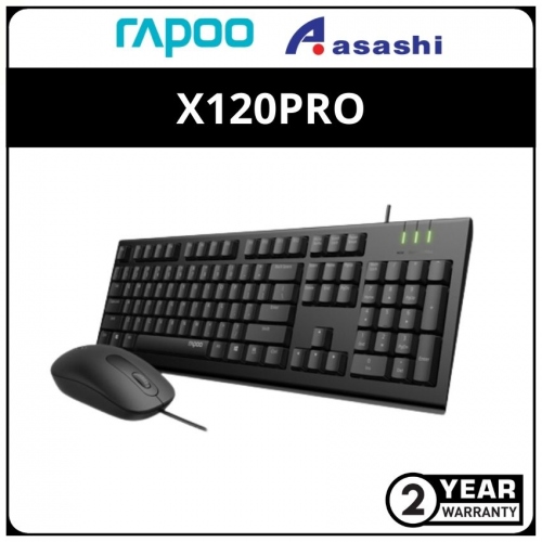 Rapoo X120 PRO Wired Keyboard & Mouse Combo - 2Y