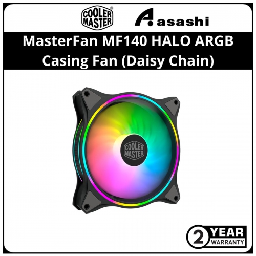 Cooler Master MasterFan MF140 HALO ARGB (Black) Casing Fan (Daisy Chain)