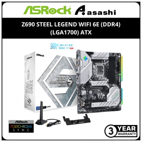 ASRock Z690 STEEL LEGEND WIFI 6E (DDR4) (LGA1700) ATX Motherboard