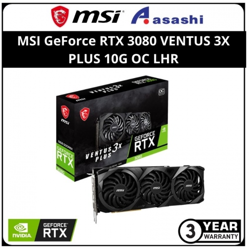 MSI GeForce RTX 3080 VENTUS 3X PLUS 10G OC LHR GDDR6x Graphic Card