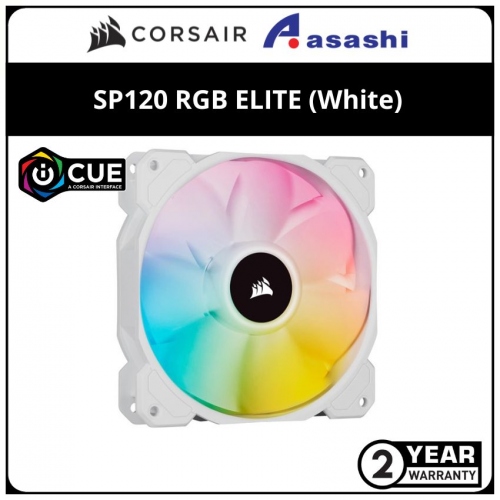 Corsair iCUE SP120 RGB ELITE Single (White) 120mm PWM Fan